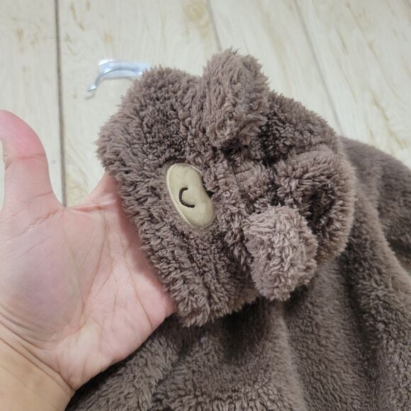 Carter's Brown Bear Sherpa Hooded Bunting Pram 3M - Picture 3 of 5